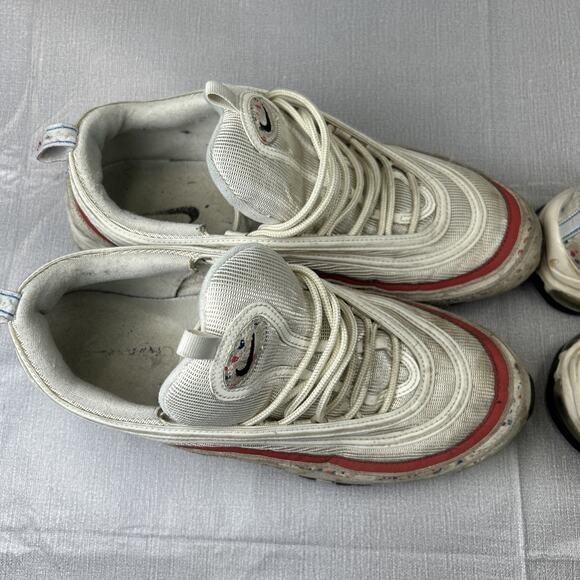 Nike Air Max 97 Retro OG Men’s 11.5 Sail University Red 312834-102 2-pairs Used - Picture 7 of 12